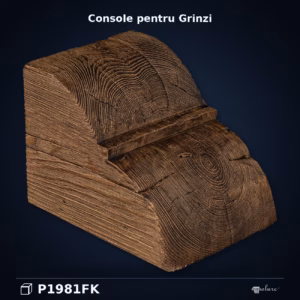 Consolă Rustică Tip Grindă din Poliuretan 16x16x22 cm