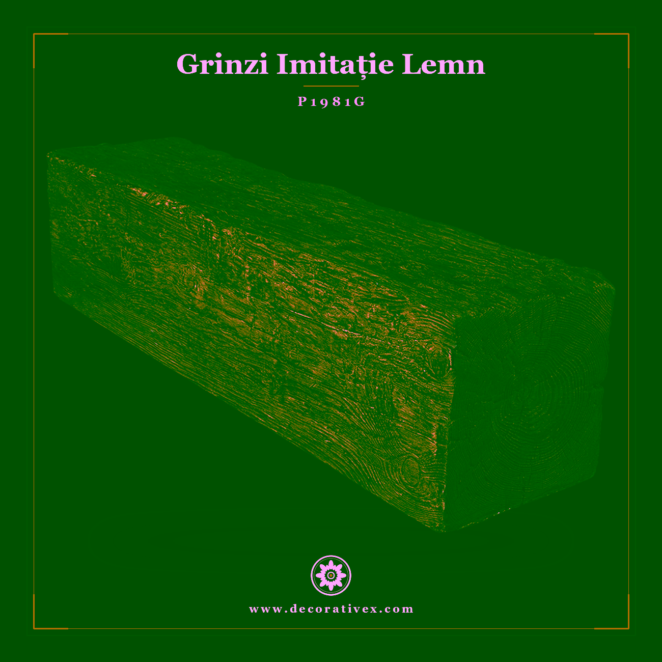 Grindă Rustică din Poliuretan 26x300x26 cm Model Buștean