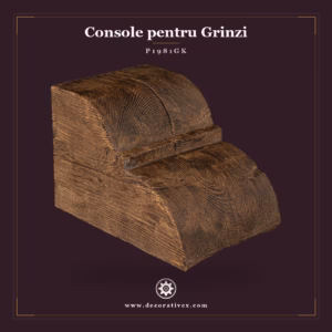Consolă Rustică Din Poliuretan Aspect Lemn 26x27x35 cm