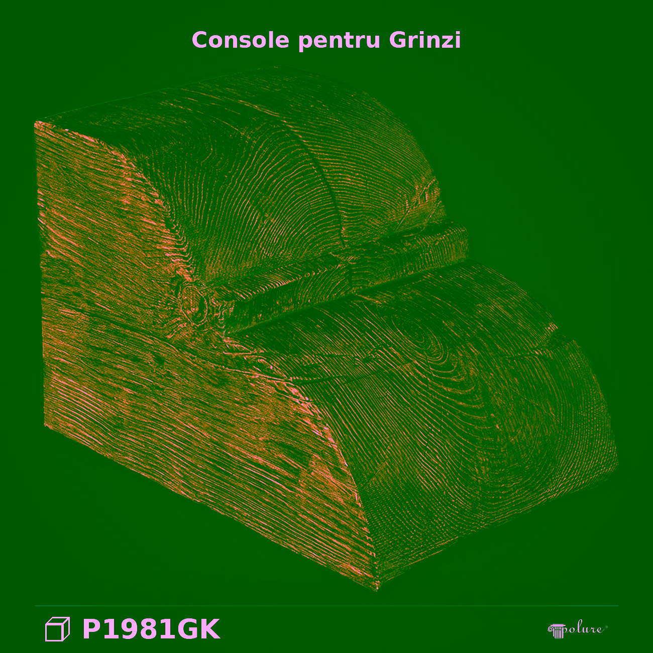 Consolă Rustică Din Poliuretan Aspect Lemn 26x27x35 cm