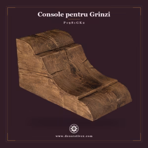 Consolă Grindă Poliuretan 26x27x55 cm Aspect Lemn