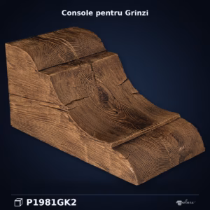 Consolă Grindă Poliuretan 26x27x55 cm Aspect Lemn