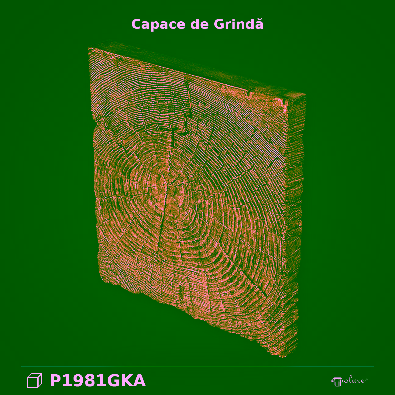 Capat de Grinda Decorativ Poliuretan Rustic 26×26 cm