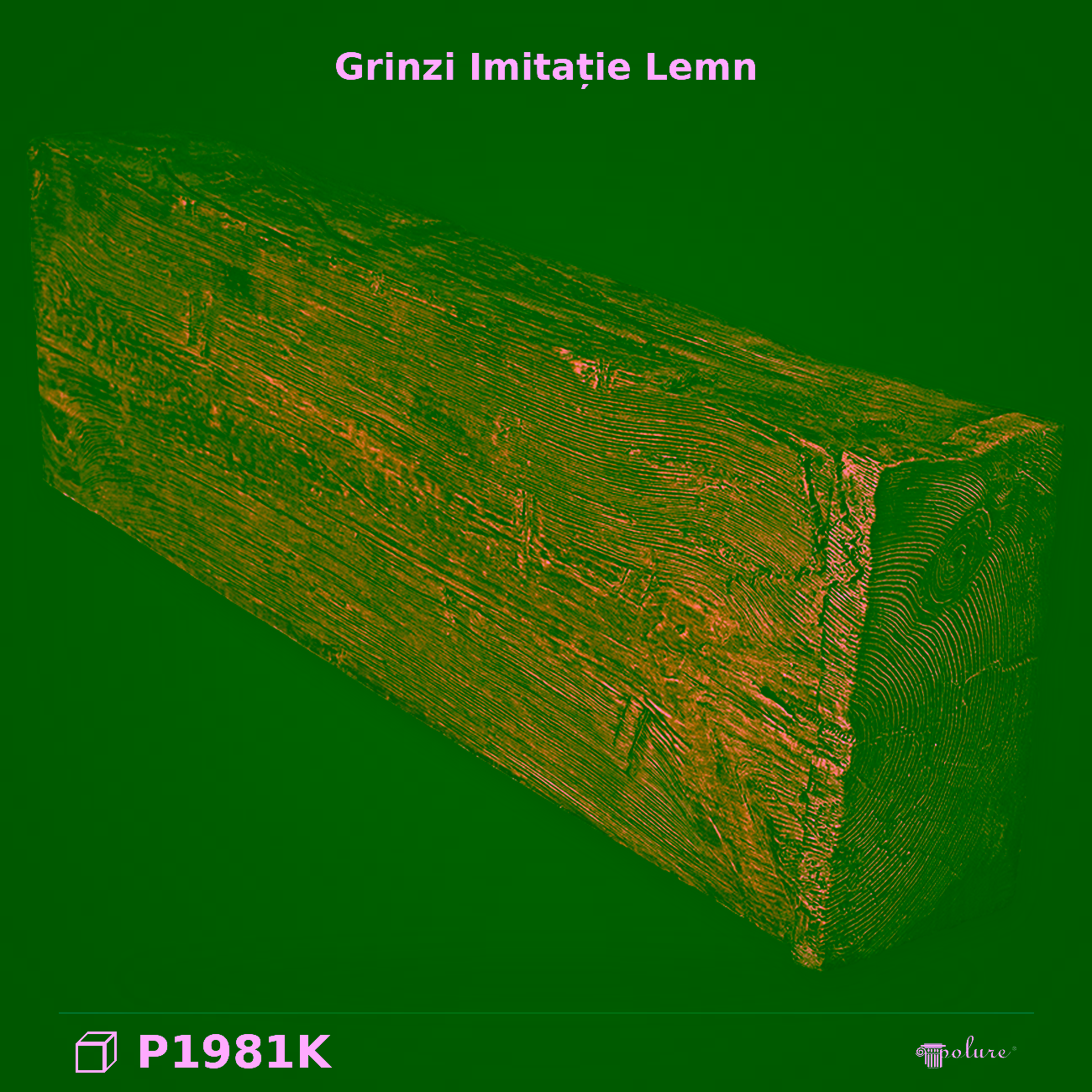 Grindă Rustic Decorativă din Poliuretan 15×31 cm