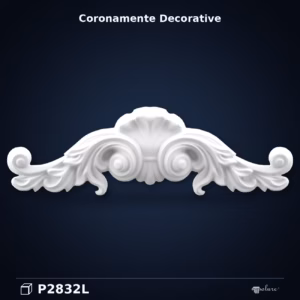 Fronton Decorativ Poliuretan cu Motive Organice 28x90 cm