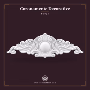 Fronton Decorativ din Poliuretan 84x27 cm cu Relief Central