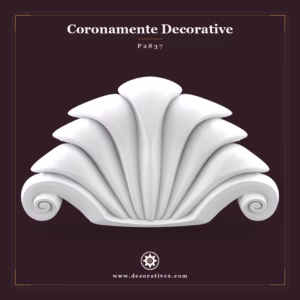 Fronton Poliuretanic Decorativ Tip Scoică 14x77x45 cm