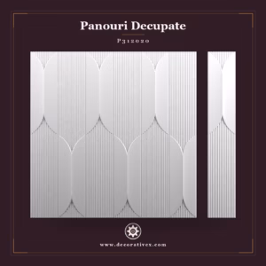 Panou decorativ din poliuretan cu reliefuri curbate 120x20 cm