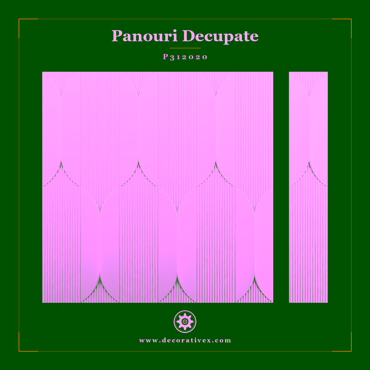 Panou decorativ din poliuretan cu reliefuri curbate 120×20 cm