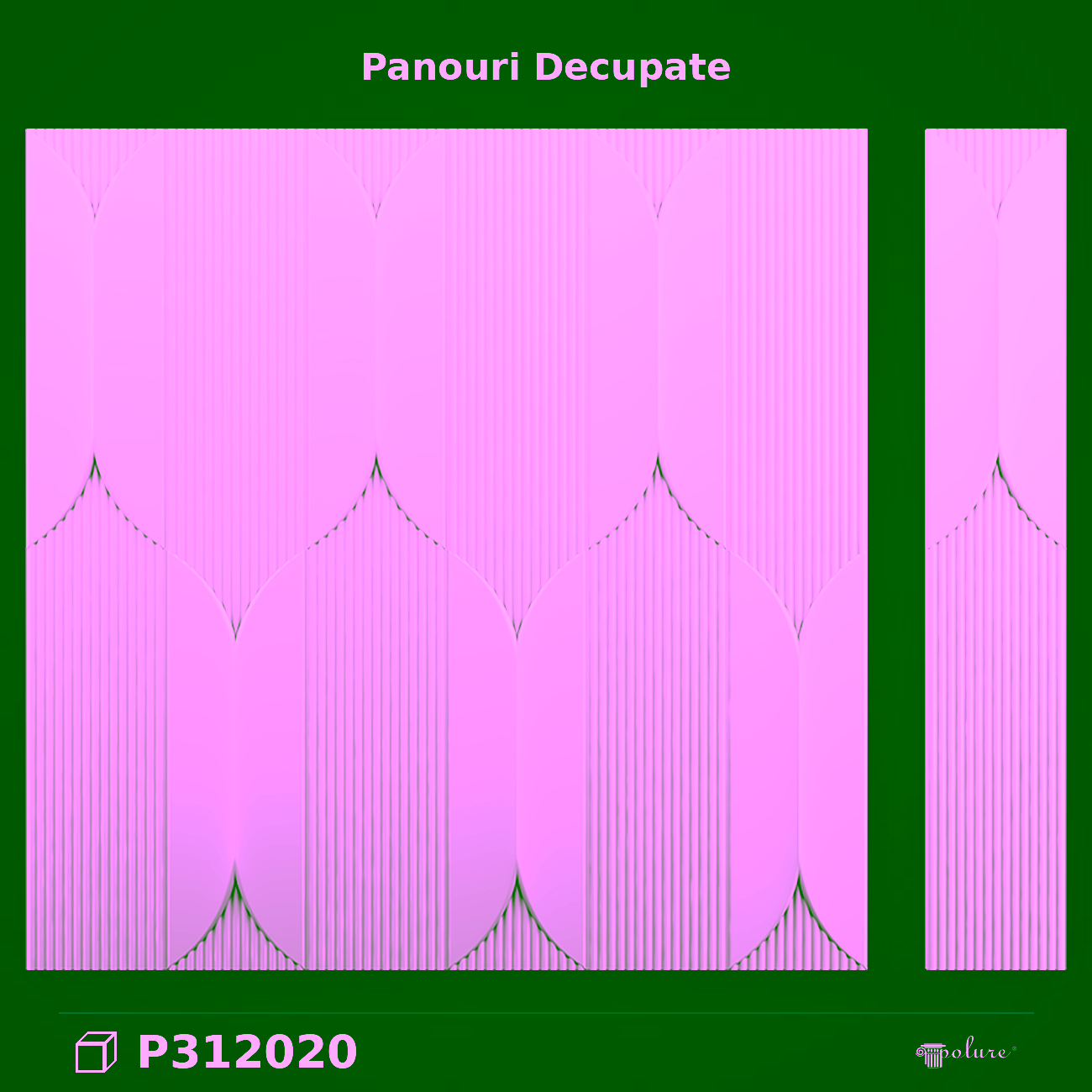 Panou decorativ din poliuretan cu reliefuri curbate 120×20 cm