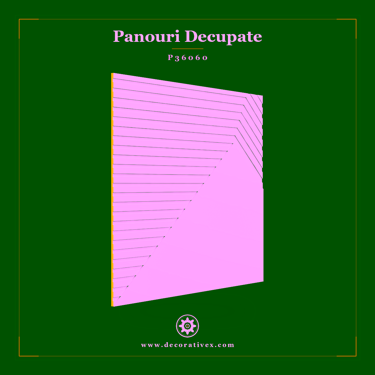 Panou Decorativ Poliuretan 60×60 cm Decupat Geometric P36060