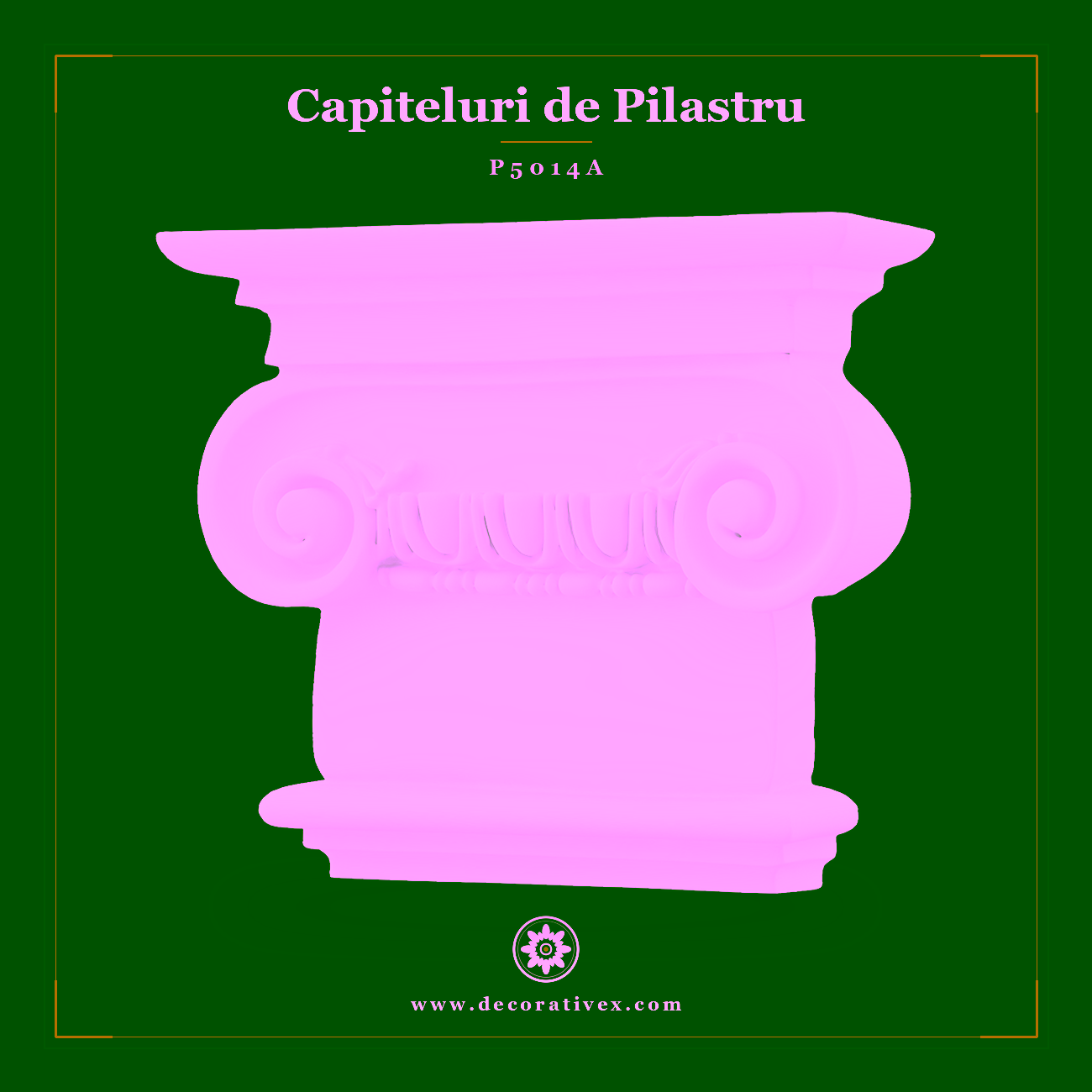 Capitel Pilastru Poliuretan 7x22x19 cm Model Ionic
