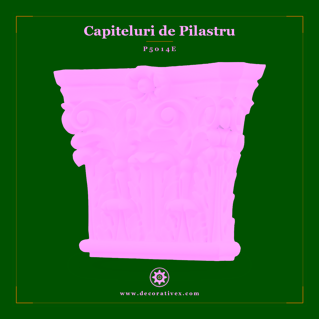 Capitel Pilastru Poliuretan Decorativ 5x20x17 cm