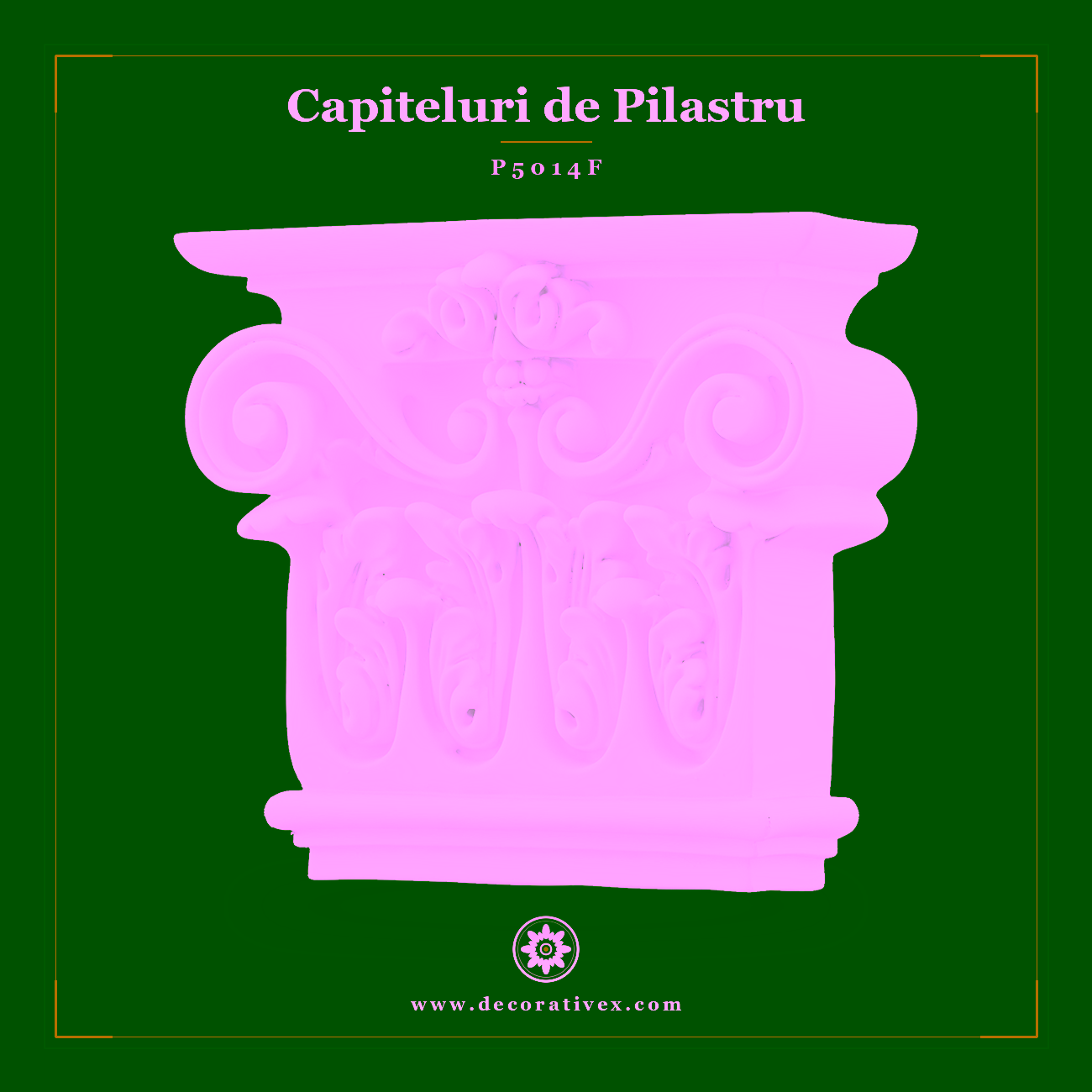 Capitel Pilastru Sculptat din Poliuretan 7x21x19 cm