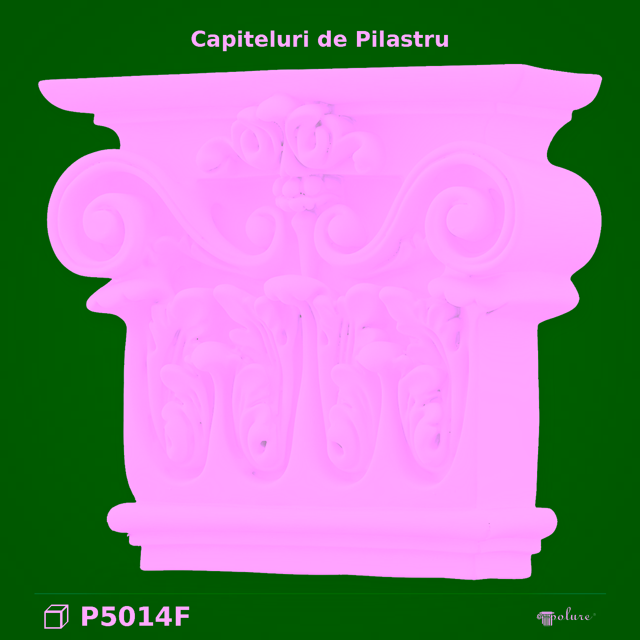Capitel Pilastru Sculptat din Poliuretan 7x21x19 cm