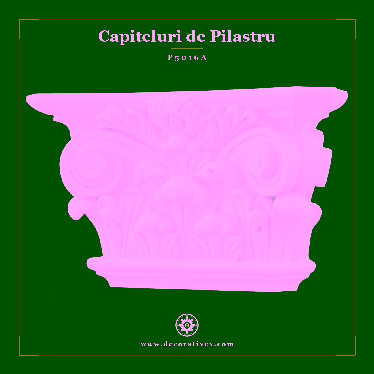 Capitel Pilastru Poliuretan Model Clasic 9x31x18 cm