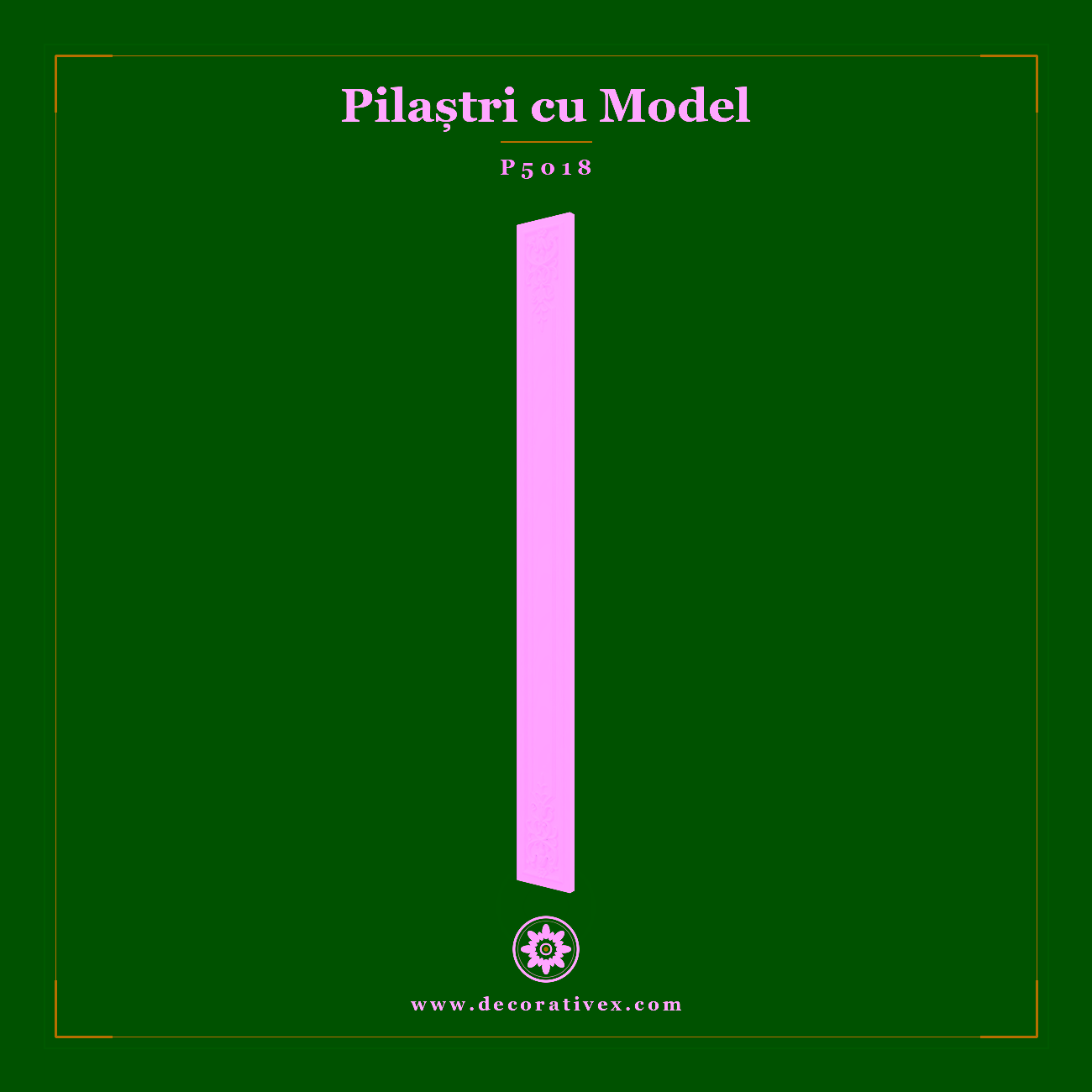 Pilastru Decorativ Ornat Poliuretan 4x18x177 cm