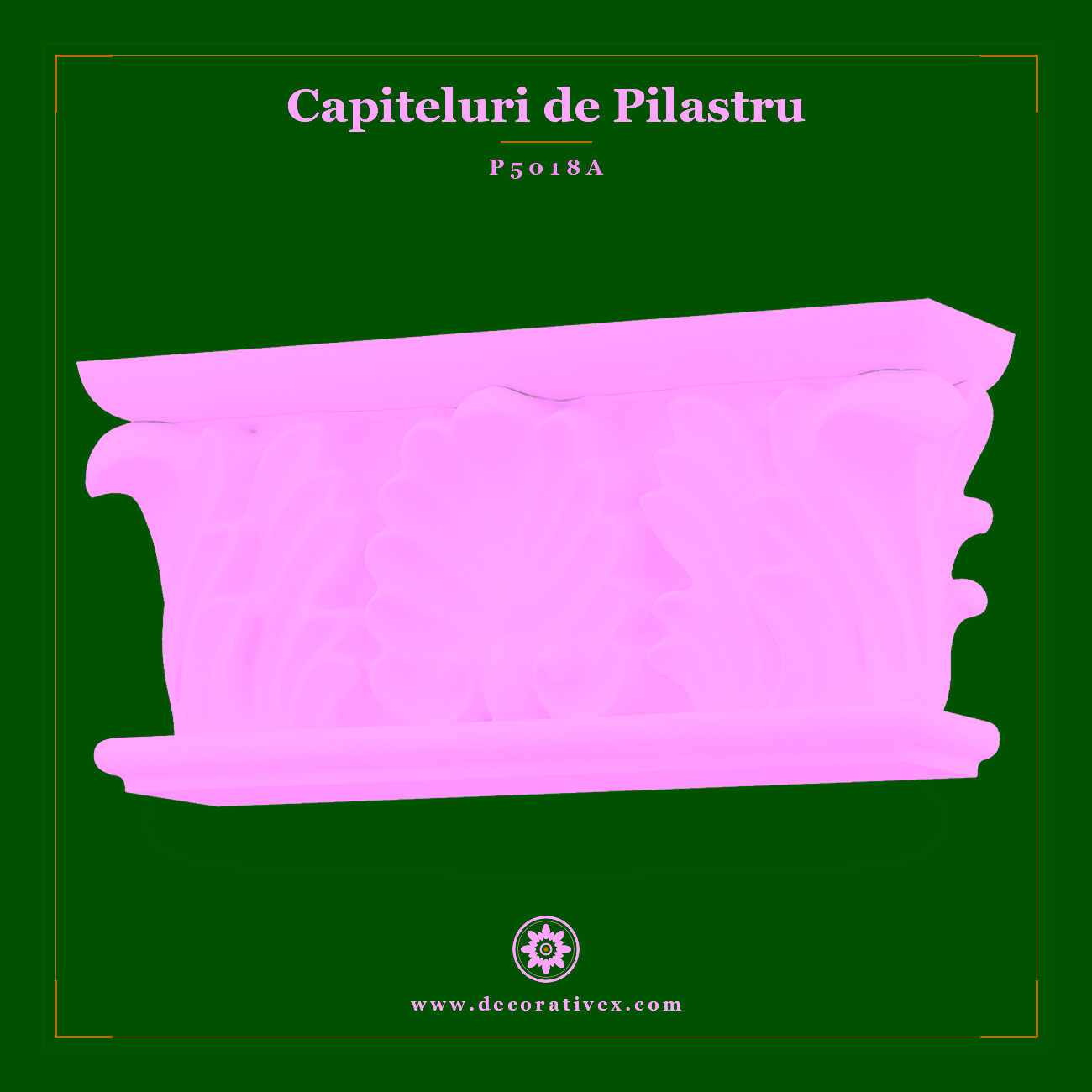 Capitel de Pilastru Poliuretan Motif Relief 6x23x11 cm