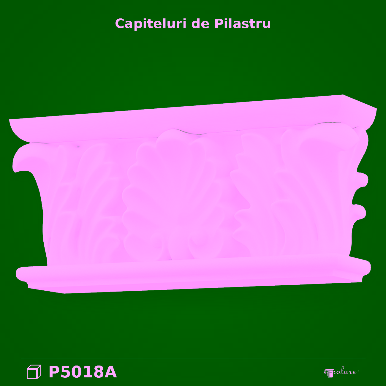Capitel de Pilastru Poliuretan Motif Relief 6x23x11 cm