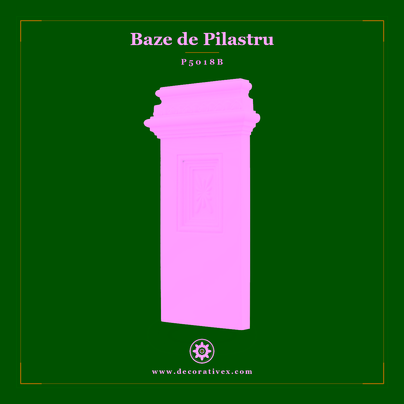 Bază Pilastru Poliuretan 5x23x45 cm Profil Clasic