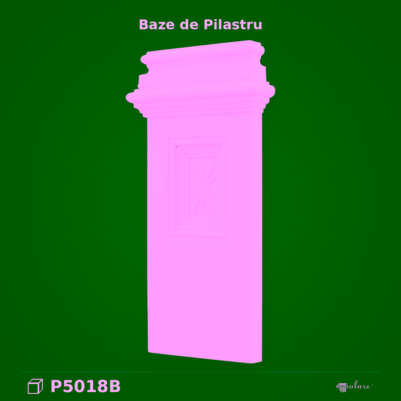 Bază Pilastru Poliuretan 5x23x45 cm Profil Clasic
