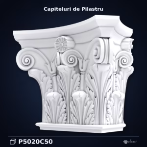 Capitel Pilastru Poliuretan 18x36x28 cm Motif Acant