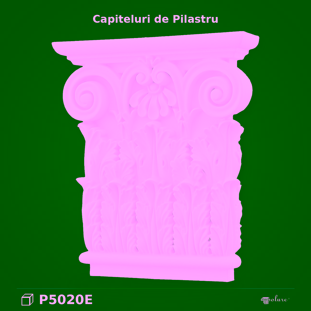 Capitel Pilastru Decorativ Poliuretan 6x27x31 cm Motive Clasice