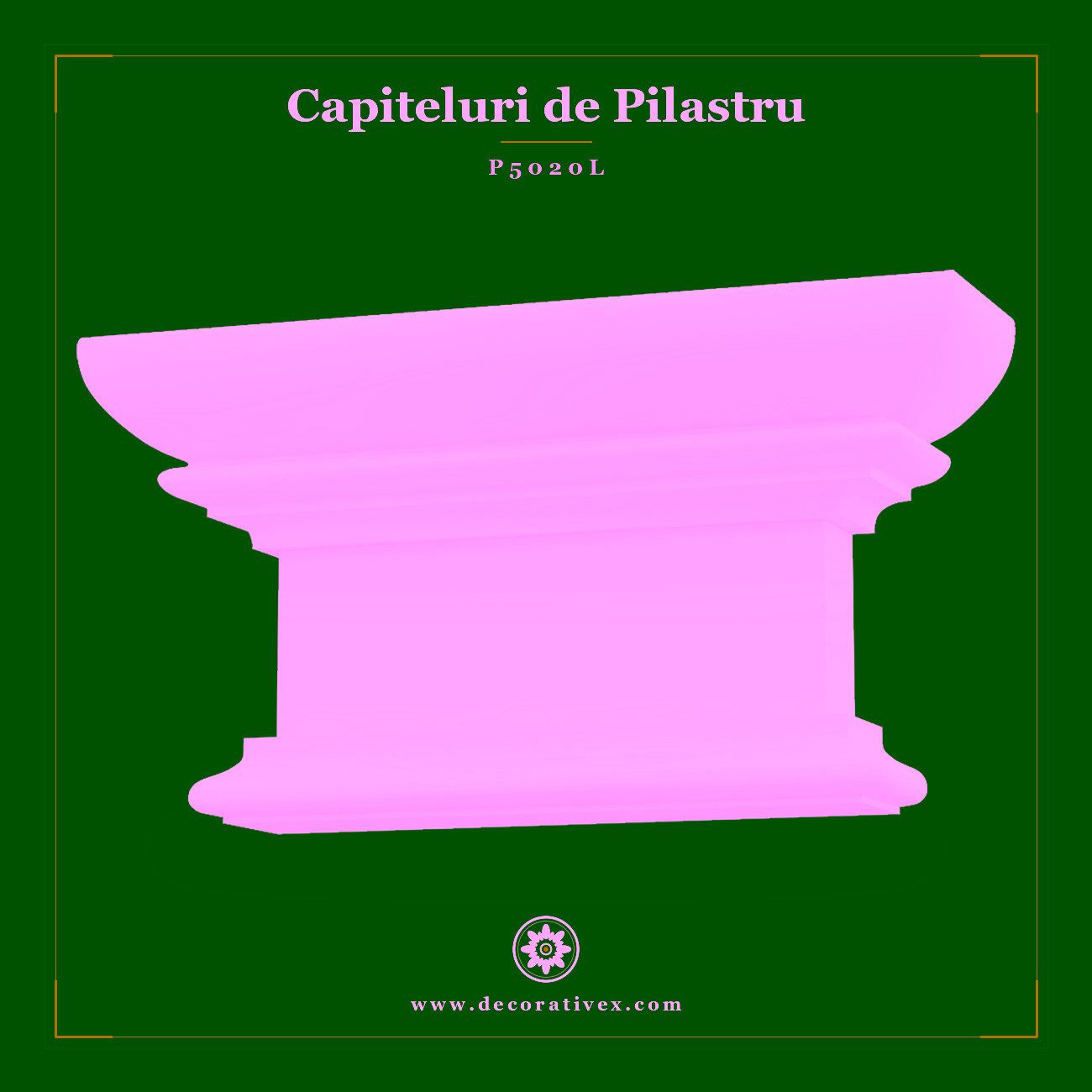 Capitel Pilastru Poliuretan 8x32x17 cm Acant si Volute