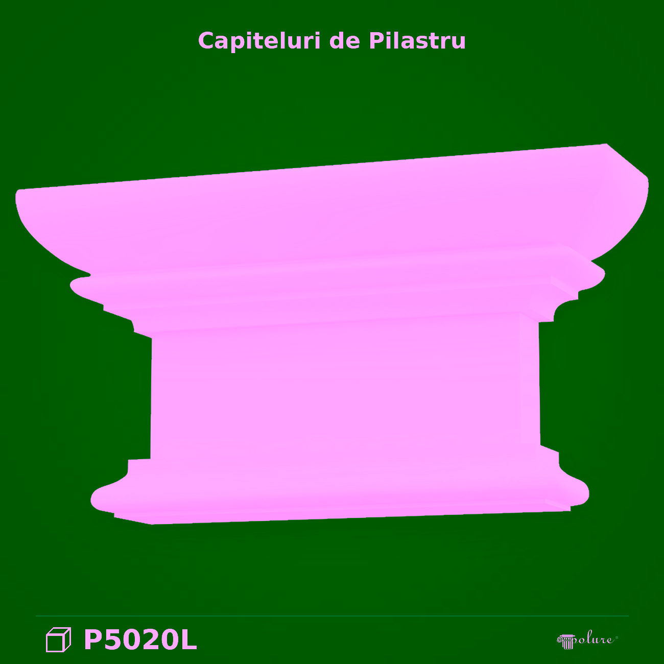 Capitel Pilastru Poliuretan 8x32x17 cm Acant si Volute