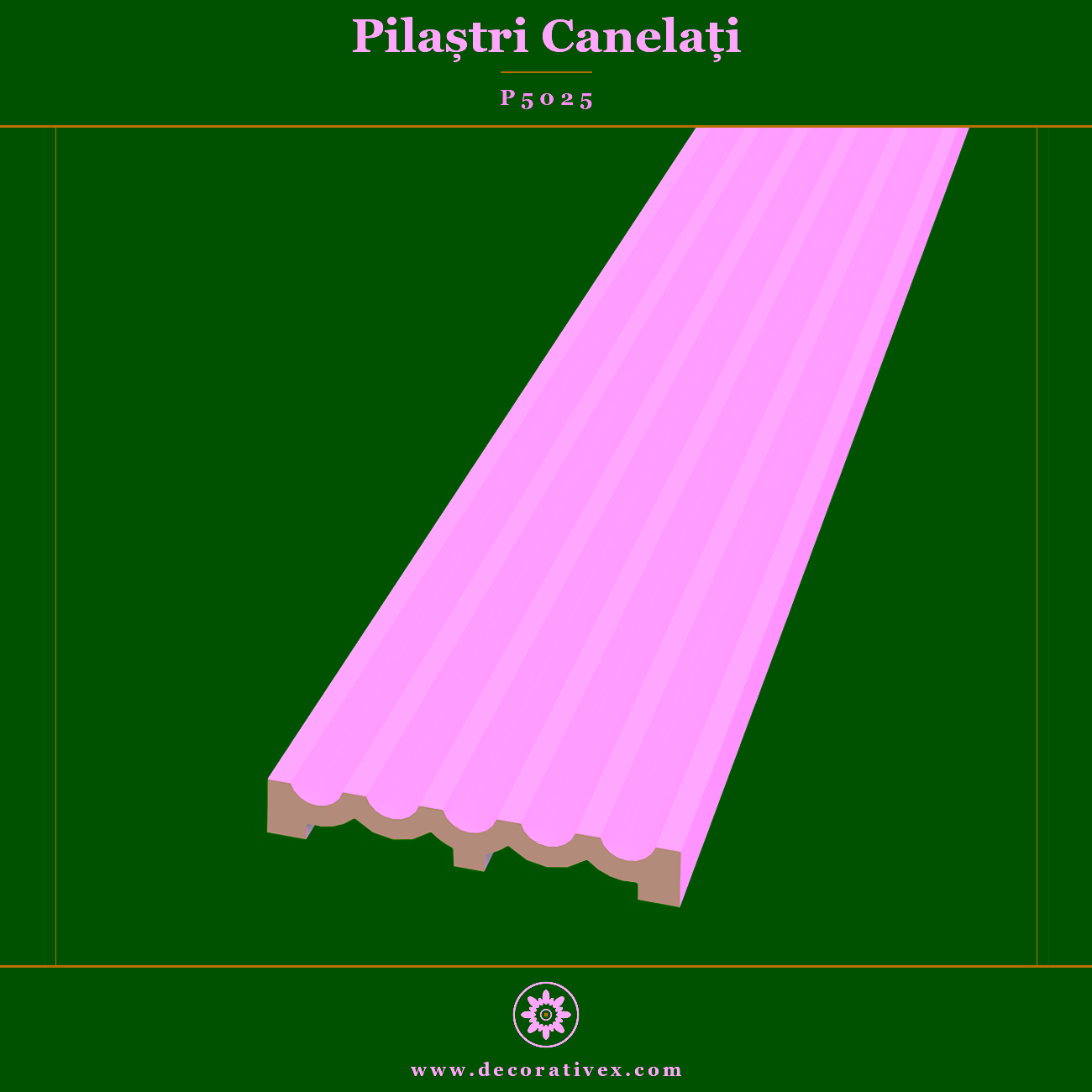 Pilastru Canelat din Poliuretan 3x25x240 cm Decorativ