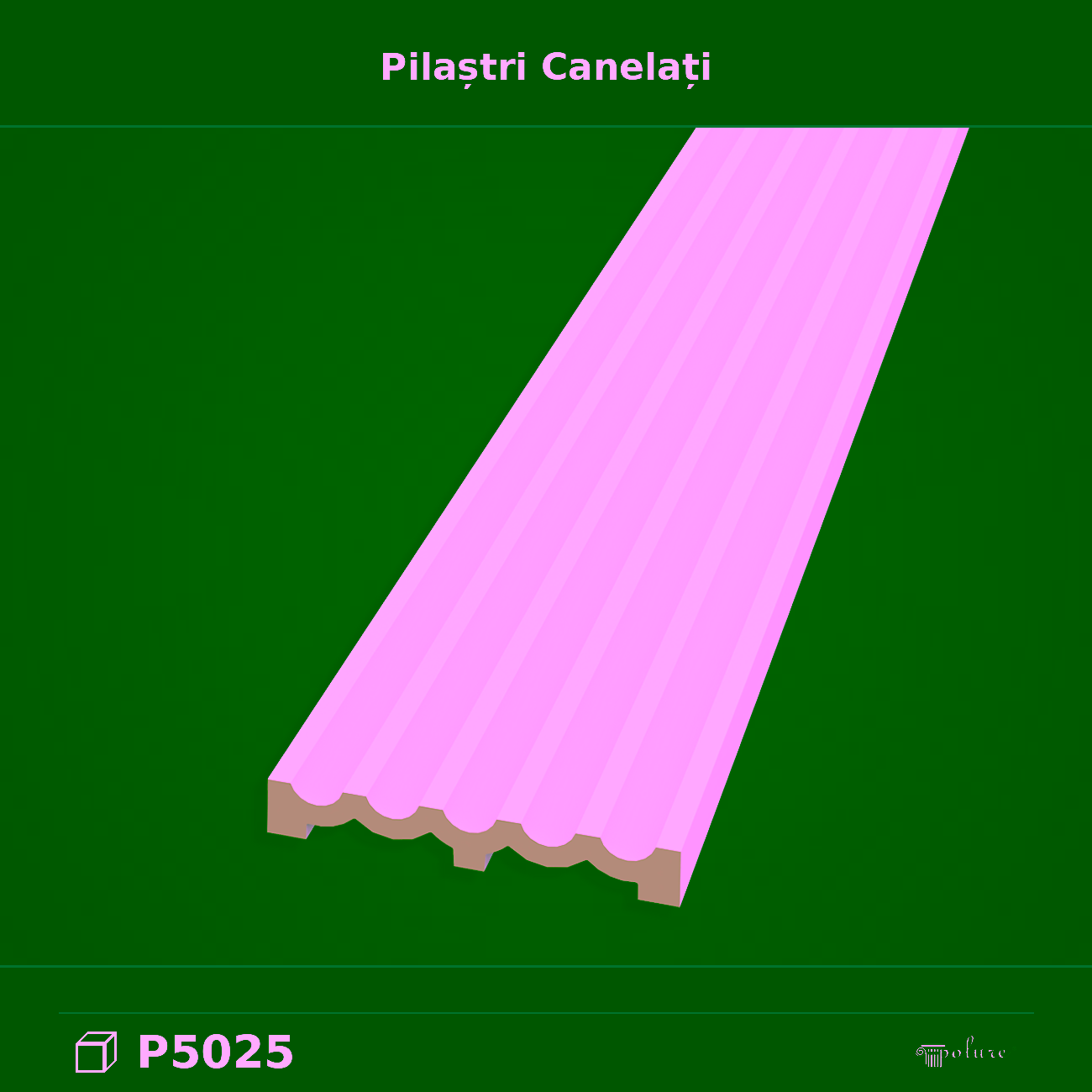 Pilastru Canelat din Poliuretan 3x25x240 cm Decorativ