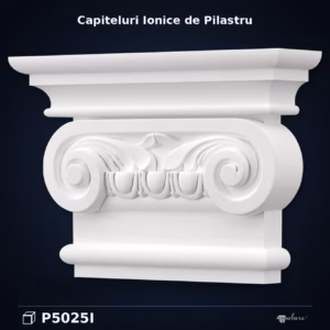 Capitel Pilastru din Poliuretan cu Volute Ionice 8x35 cm