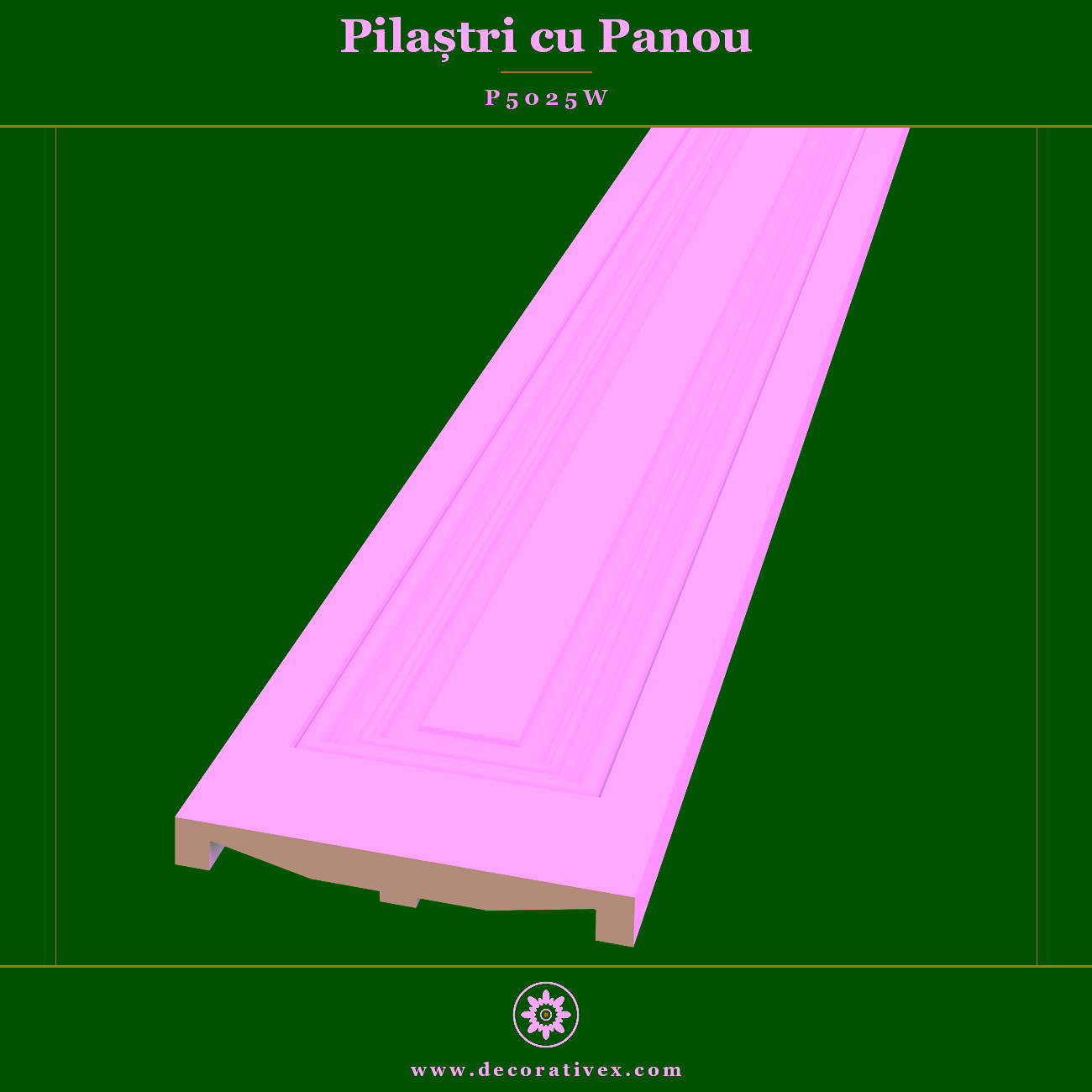 Pilastru Decorativ din Poliuretan 25×240 cm cu Panel Drept