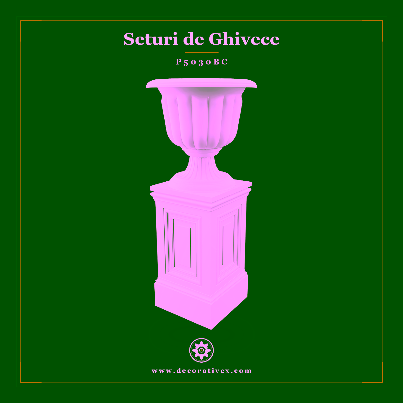 Soclu si Vaza Decorativa din Poliuretan 48x48x107 cm