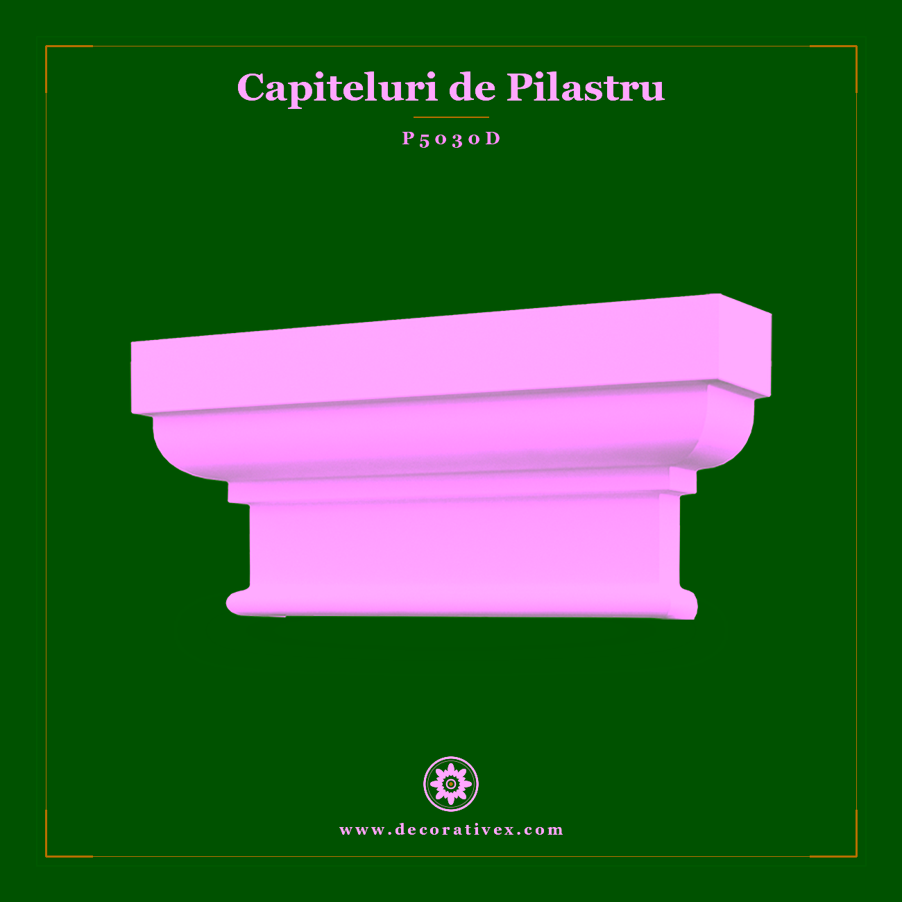 Capitel Pilastru Decorativ 10x43x19 cm Poliuretan