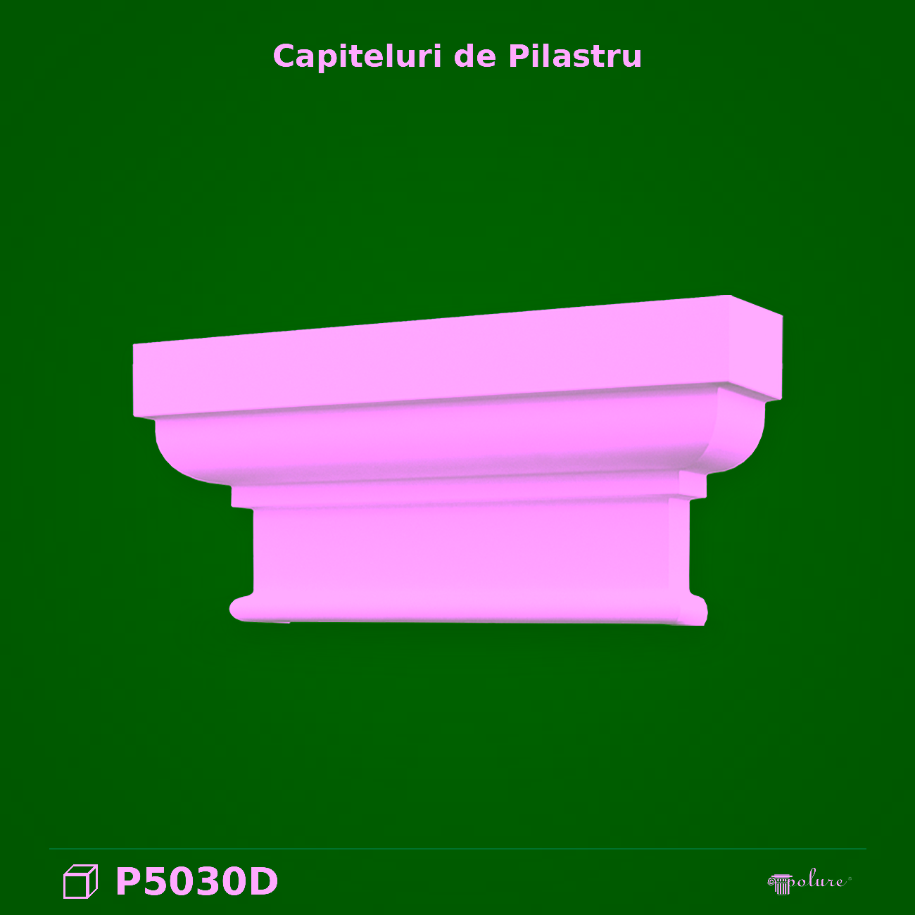 Capitel Pilastru Decorativ 10x43x19 cm Poliuretan