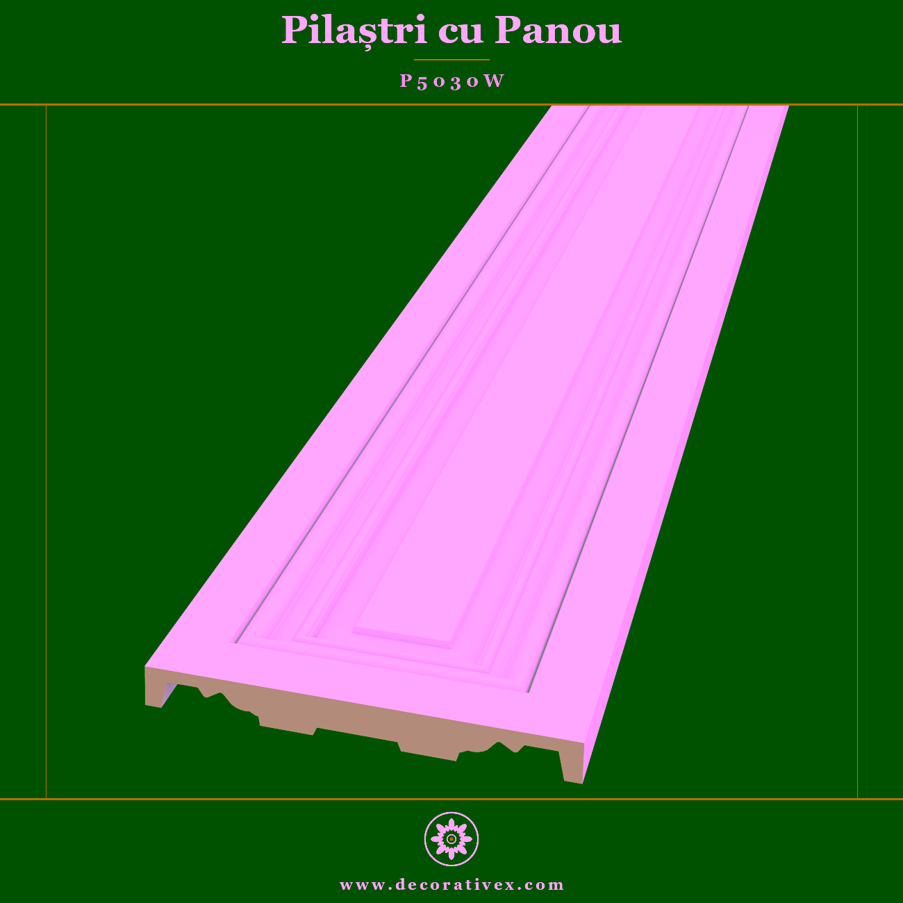 Pilastru din Poliuretan Panou Neted 3x30x240 cm