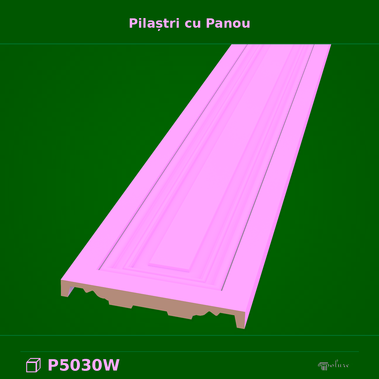 Pilastru din Poliuretan Panou Neted 3x30x240 cm