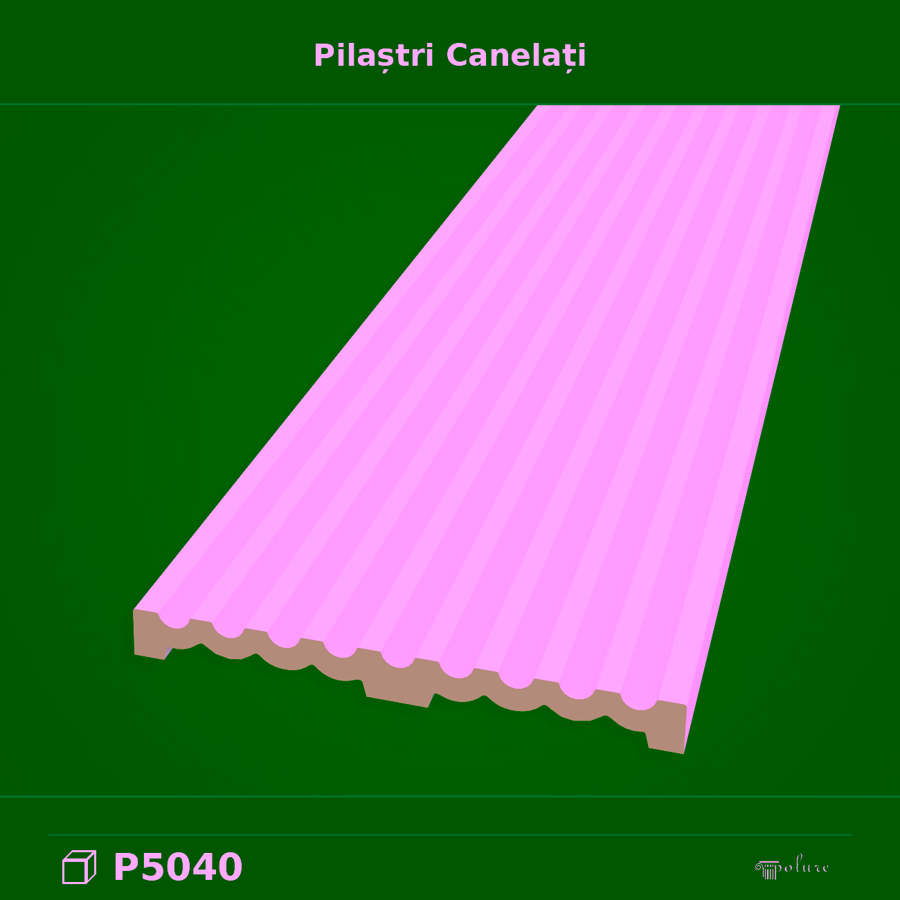 Pilastru Canelat din Poliuretan 4x40x240 cm Decorativex