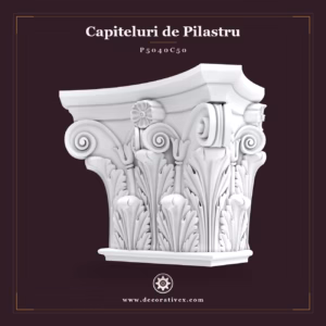Capitel Poliuretan pentru Pilastru Decorativ 36x72 cm