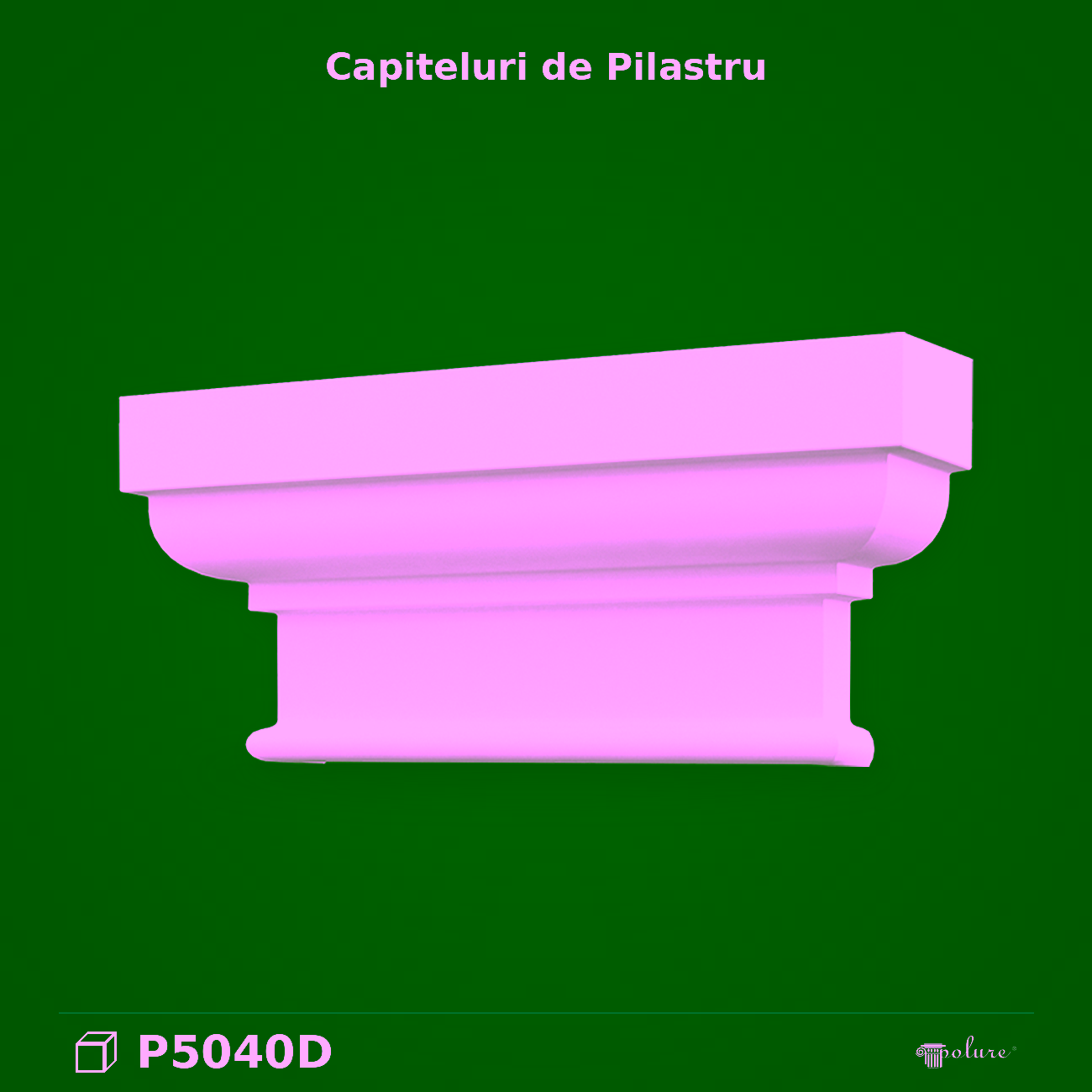 Capitel Pilastru Poliuretan 13x56x26 cm Decor Clasic