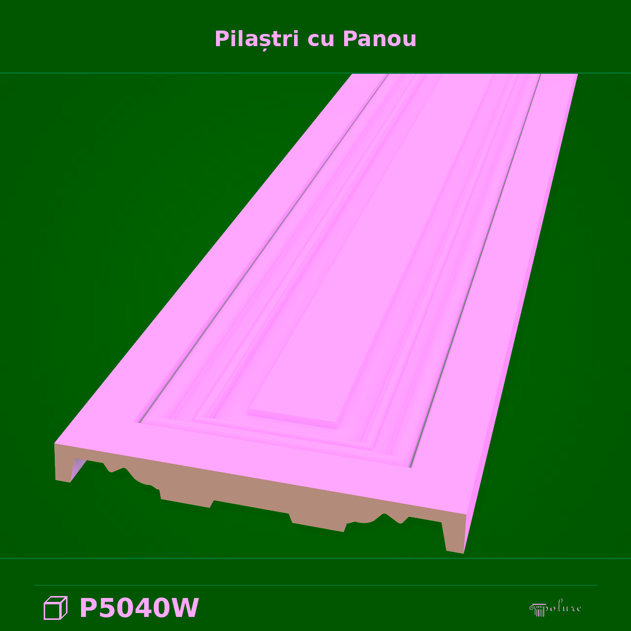 Pilastru din Poliuretan cu Motiv Panou 4x40x240 cm