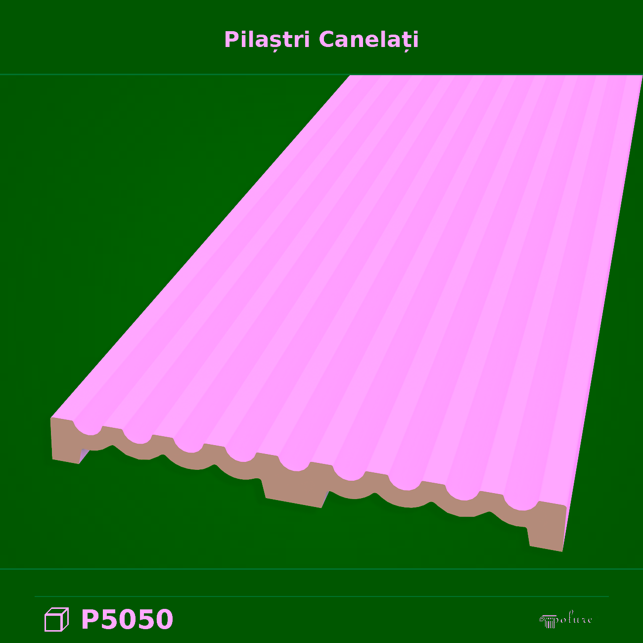 Pilastru Estriat din Poliuretan 5x50x240 cm Decorativ