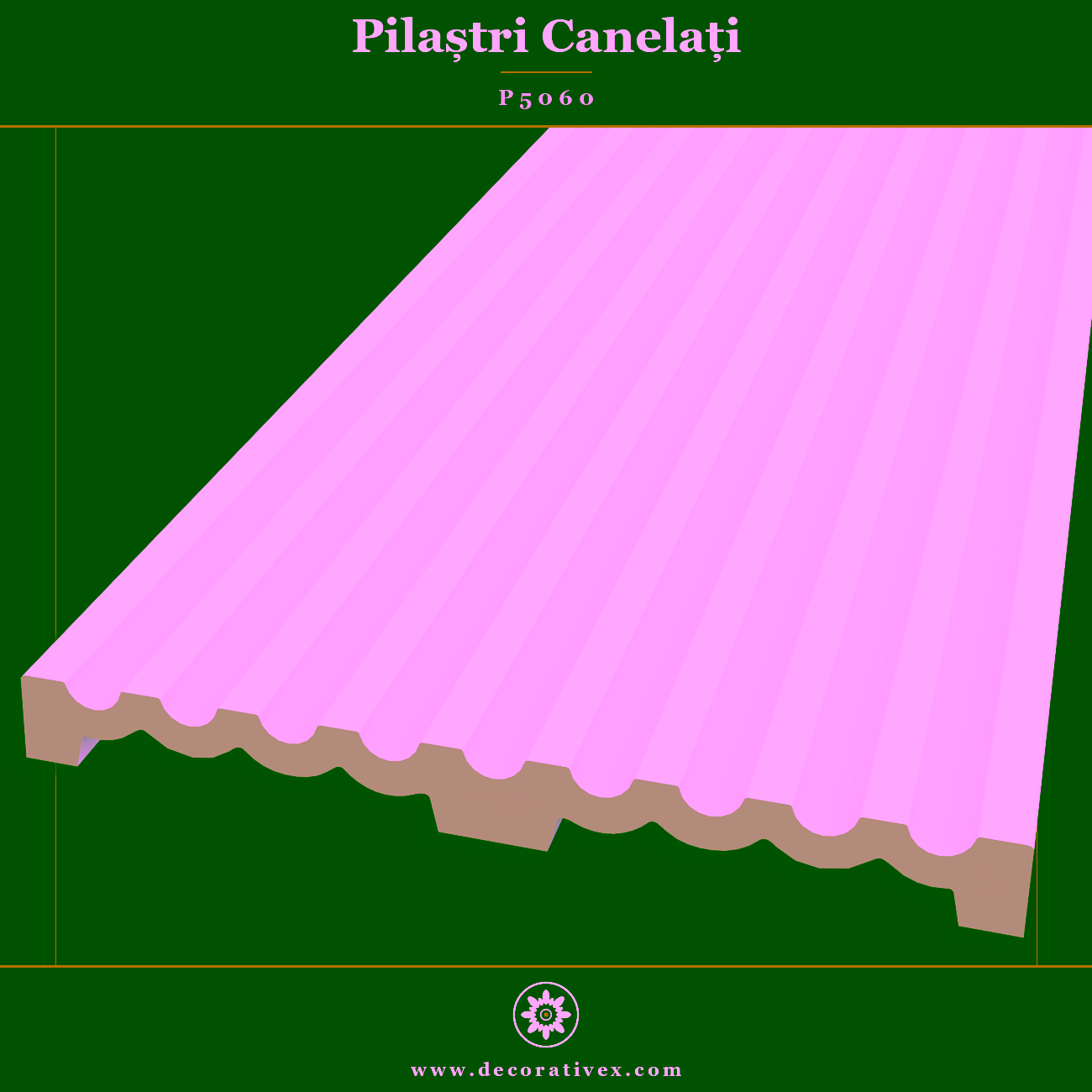 Pilastru Canelat din Poliuretan 6x60x240 cm Decor