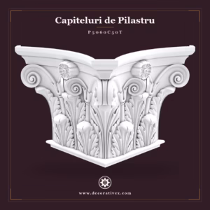 Capitel Pilastru Poliuretan cu Frunze de Acant 68x136 cm
