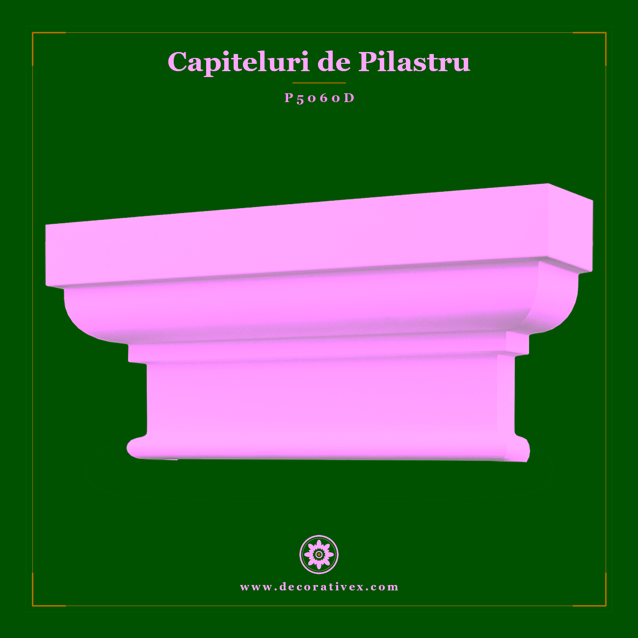 Capitel Pilastru Din Poliuretan 19×84 cm Decorativ