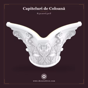Capitel de Coloana din Poliuretan 23x46 cm cu Frunze de Acant