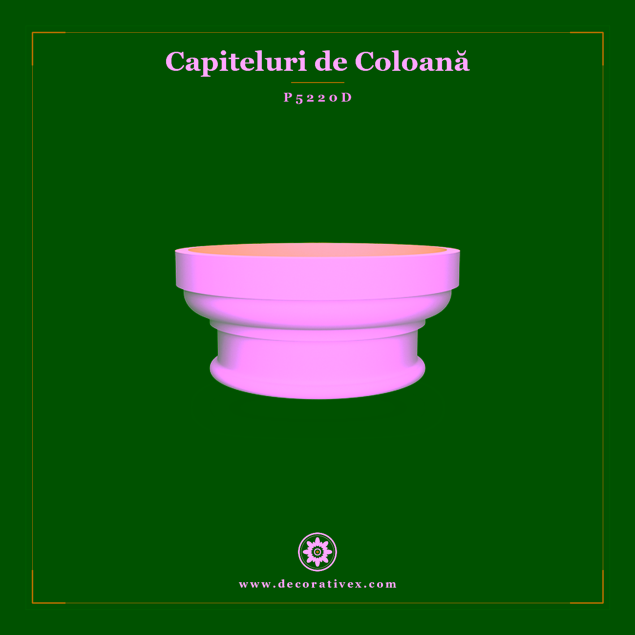 Capitel Stalp Clasic din Poliuretan 28x28x12 cm