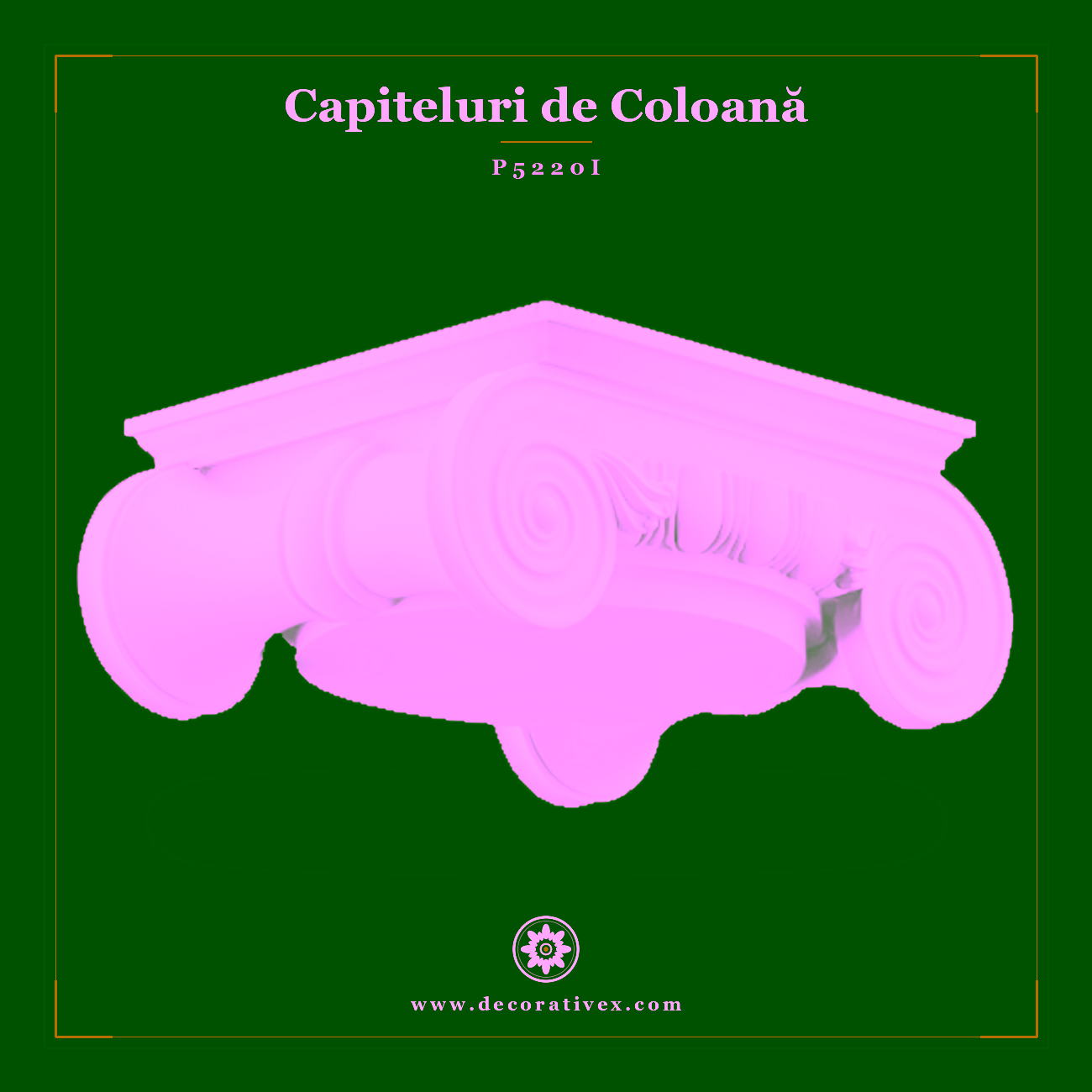Capitel Ionic din Poliuretan pentru Coloane 24×32 cm