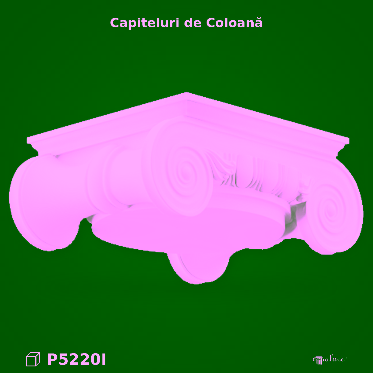 Capitel Ionic din Poliuretan pentru Coloane 24×32 cm
